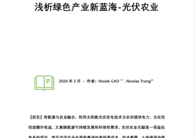 浅析绿色产业新蓝海-光伏农业